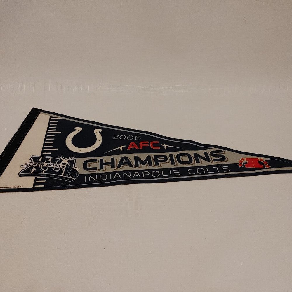 RETRO Super Bowl XLI Pennant AFC CHAMPIONS Indianapolis Colts WinCraft USA